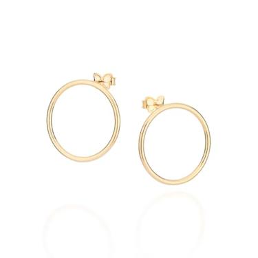 Imagem de Brinco Rommanel Argola Frontal Banhado ao Ouro 18k - 527243