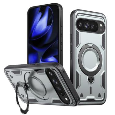 Imagem de SORAKA Capa para Google Pixel 10 Pro XL com suporte compatível com MagSafe chapa de ferro Capa resistente que absorve choques Proteção contra quedas de nível militar