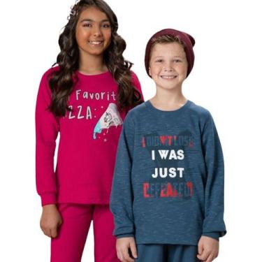 Imagem de Kit 2 Conjunto Infanto Juvenil Feminino Masculino Moletom - Mavi Kids,