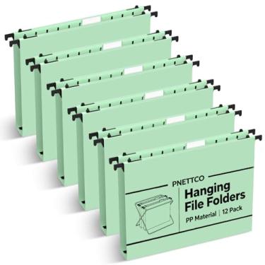 Imagem de Pasta de arquivo de plástico com capacidade extra, pacote com 12 pastas suspensas reforçadas, tamanho carta, pastas de armário de expansão de 2,5 cm, para arquivos em massa, tabelas médicas, verde