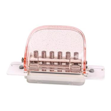 Imagem de shamjina Perfurador de Papel para Pastas, Perfurador de Papel Solto Antiderrapante, Auxiliar Manual, Ferramenta Portátil para Perfuração, Ideal para Escola, Rosa