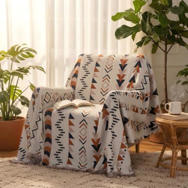 Imagem de amorus Cobertores boêmios, cobertor de chenille, jacquard de chenille, borlas, capa macia para sofá, cama, acampamento ao ar livre, piquenique, carro, viagem, quente e aconchegante para as estações