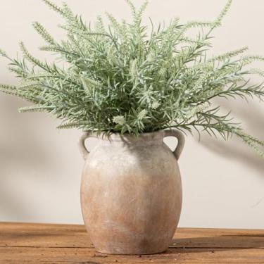 Imagem de Dobbyby Vaso de flores de cerâmica 19,3 cm Vaso rústico de casa de fazenda vasos decorativos de terracota para decoração de casa, manto de mesa, lareira, sala de estar, banheiro, casamento, centro de