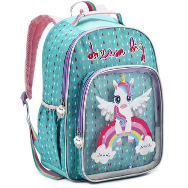 Imagem de Mochila Escolar Infantil Unicórnio Menina Menino Passeio - Denlex, Ver