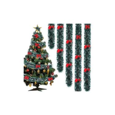 Imagem de Kit 2 Unidades Festão De Natal Pvc 8 Cm X 2m Duo Verde - Topmixshop