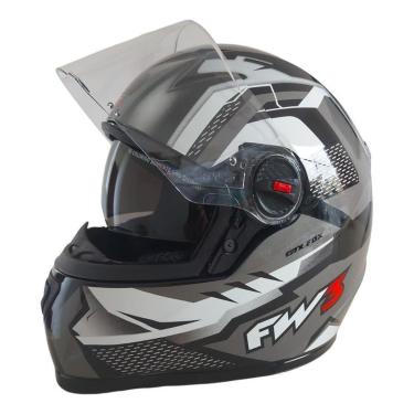 Imagem de Capacete Moto Fw3 Gtx Fox Grafite Oculos Interno Fechado-Masculino