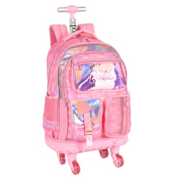 Imagem de Mochila de Rodinhas G Barbie PINK Holográfica Luxcel | Brilho, Estilo e Rodas de Silicone!