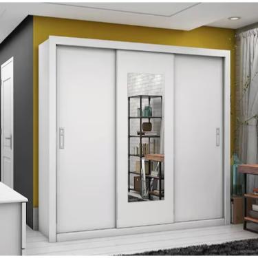 Imagem de Guarda Roupa Ilhéus Com Espelho Branco - Carioca Móveis