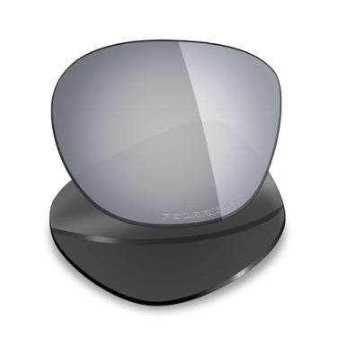 Imagem de Mryok Lentes de reposição polarizadas Plus para óculos de sol Oakley Deadbolt OO6046, HD Polarized, proteção UV, resistente a impactos e ajuste perfeito - Titânio prata