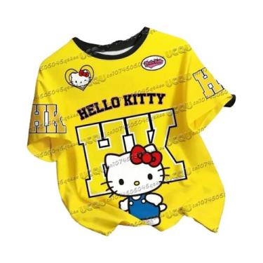 Imagem de Camiseta De Verão Estilo Hip-hop Com Estampa 3D Da Hello Kitty Para Me