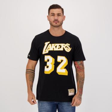 Imagem de Camiseta Mitchell & Ness Lakers Classic Preta-Masculino