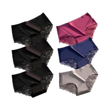 Imagem de Calcinhas Femininas De Renda Tamanho Grande WarmSteps 6 Peças/Conjunto