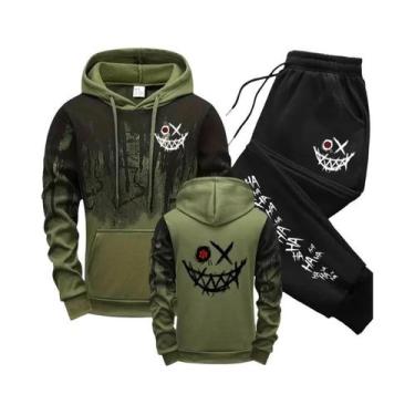 Imagem de Conjunto Casual Masculino Moletom Calças Versátil Conforto Moda Esport