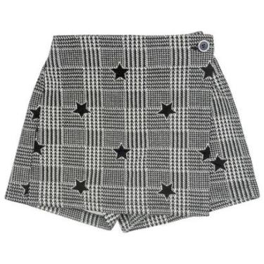 Imagem de Shorts Saia Juvenil Look Jeans Tweed Preto - UNICA - 4-Feminino