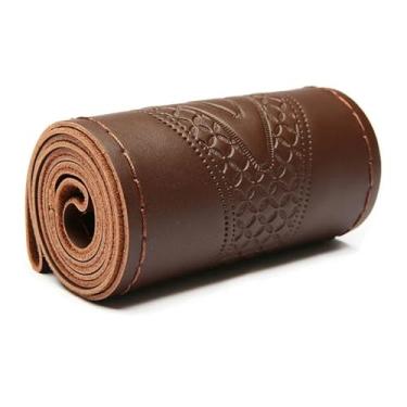 Imagem de Conjunto geral de cobertura de volante de carro de 38 cm para quatro estações trança em relevo (marrom escuro)