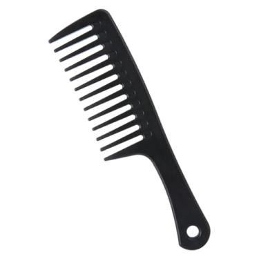 Imagem de STYLANCE Pente de dentes largos para cachos, pente desembaraçante para mulheres e homens, pente de cabelo de fibra de carbono preto premium, pente de cabelo grande para cabelos cacheados, molhados e