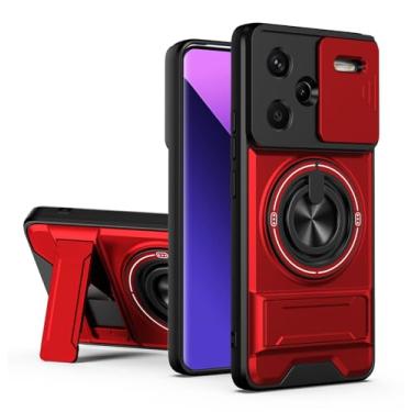 Imagem de SORAKA Capa para Xiaomi Redmi Note 13 Pro Plus 5G com suporte,proteção de lente com janela e capa dupla de PC e TPU compatível com suporte magnético para carro