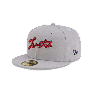 Imagem de Boné New Era  59FIFTY Atlanta Braves MLB Hyperfly Cinza-Masculino