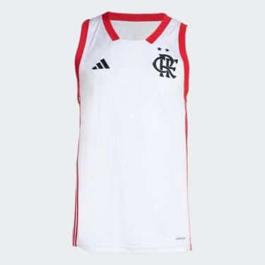Imagem de Regata de Basquete Flamengo Adidas Branca 2024/25 JJ0663 Cor:;Tamanho:EGG;Gênero:Homem-Masculino