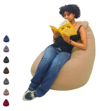 Imagem de Puff Pera Suede Cheio Escritório Almofadão Gigante Conforto Festa - Me