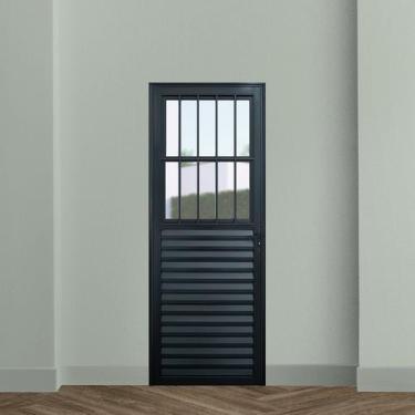 Imagem de Porta de Aluminio Postigo Social 210x70cm Linha Plus Lux-esquadrias Ab