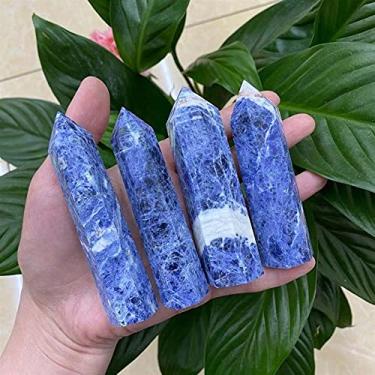 Imagem de Pedra Natural Azul Cristal Torre Quartzo Obelisco Varinha Decoração de Quarto Mobiliário Doméstico Presentes Aquário 8-10 cm Equilíbrio Decoração de Pedra Preciosa (Tamanho: 1000g)