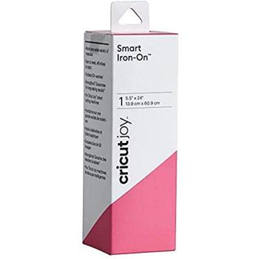 Imagem de Cricut Passar a ferro inteligente em vinil - rosa, rolo de 6 m (14 cm x 61 cm) para Joy Machine - corte sem tapete para formas de até 1,2 m e cortes repetidos de até 6 m