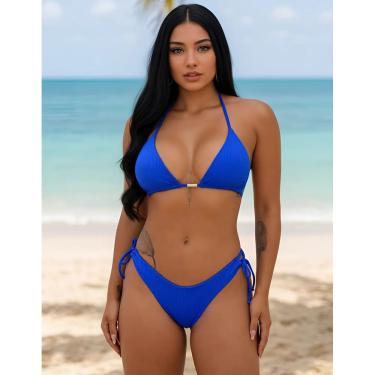 Imagem de Biquini Feminino com Bojo Canelado Delta Calcinha Fio Duplo