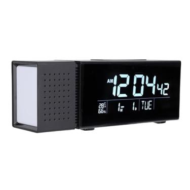 Imagem de YOUTHINK Despertador Digital Multifuncional Com Tela LED de 3,94 Polegadas, Rádio FM Com Luz Noturna de 7 Cores e Sensor de Movimento IR, Bateria e Alimentação USB, Relógios Digitais para (Preta)
