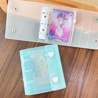 Imagem de Álbum de mini fichário para cartões, conjunto de acessórios recarregáveis, caderno de folhas soltas de PVC transparente, álbum de suporte de cartão de foto transparente portátil, livro de