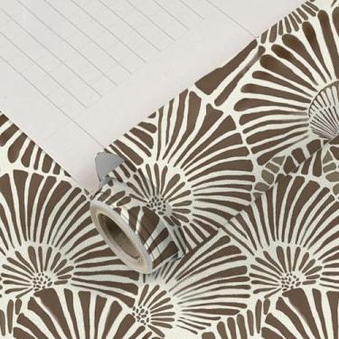 Imagem de Papel de parede fundo de hotel decoração de parede adesivo de parede autoadesivo PVC impermeável material adequado para sala de estar quarto estudo escritório marrom 44 * 500 cm