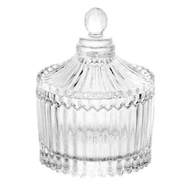 Imagem de Potiche Cristal Vidro Transparente Baleiro Bomboniere 6,5x9cm Vidro Re