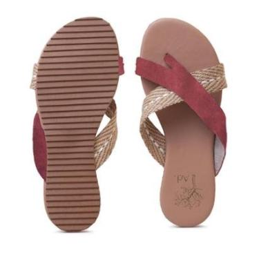 Imagem de Rasteirinha Trançada Tiras Cruzadas Palha Feminina Slide Tropicaos-Feminino