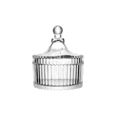 Imagem de Potiche Bomboniere de Vidro Carrossel 10,5x12,5cm P/ Decoração e Armazenamento