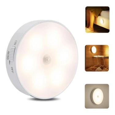 Imagem de Luminária LED Indução Recarregável com Sensor de Movimento - Branco Fr