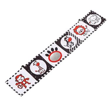 Imagem de Generic Livro de Tecido Macio Preto e Branco de Alto Contraste para Desenvolvimento Visual, Treinamento de Capacidade de Preensão, Cognição do Item, para bebê, Fibra de Poliéster Portátil 32,3 X 5,3