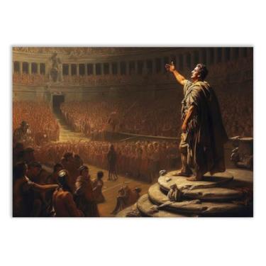 Imagem de Placa Decorativa Imperador Romano Constantino Cesar Pintura Decoração Poster Quarto Sala