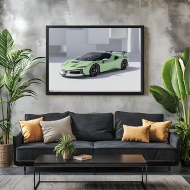 Imagem de Quadro Decorativo Super Carros Esportivos de Luxo Sala Escritório 100x70 (03, Preto, 100x70)