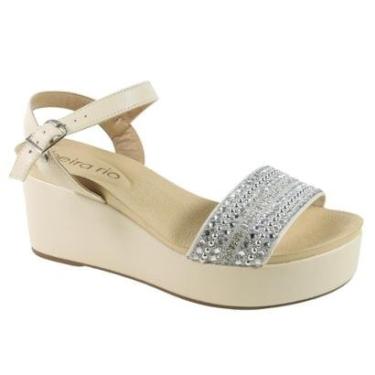 Imagem de Sandália Beira Rio Feminina Anabela Pedras Brilho 8407.142-Feminino