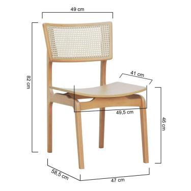 Imagem de Cadeira Apollo Madeira Maciça Encosto Telinha Assento Anatômico - Natural Madeira