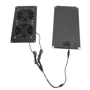 Imagem de Hyuduo Kit de Exaustor Duplo Movido a Energia Solar para Galinheiros, Estufas e Casas de Animais de Estimação, de Ventilação à Prova de Intempéries 10W 18V Com Alto Fluxo de Ar 200 CFM