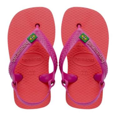 Imagem de Chinelo Havaianas Infantil Baby Brasil Menina Original Cor:Coral/RosaT
