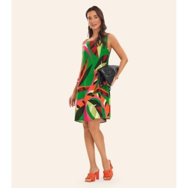 Imagem de Vestido Curto Viscose Kyara Feminio Rovitex Verde, M, Verde