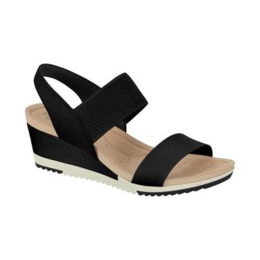 Imagem de Sandalia Ortopedica Modare Ultraconforto Anabela, 36, Preto