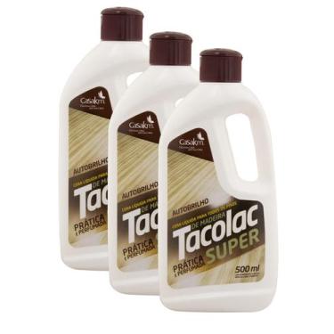 Imagem de 3 Cera Líquida Autobrilho Madeira Tacolac Super Frasco 500Ml