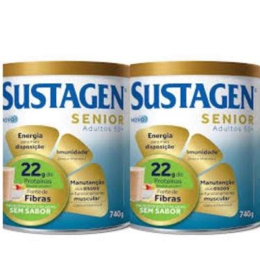 Imagem de kit 2 Sustagen Senior Adultos 50+ Sem Sabor 740g Complemento Alimentar