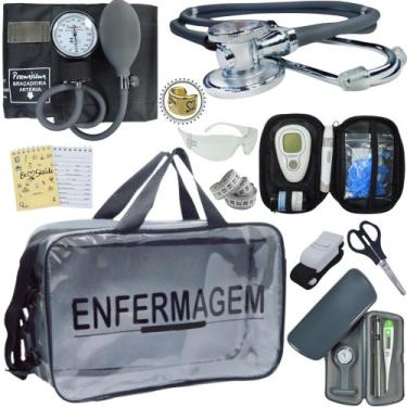 Imagem de Kit Enfermagem Cores Bolsa Top Premium + Medidor Glicose - Love Saude,