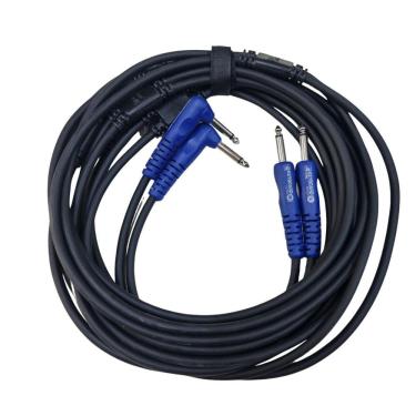 Imagem de Cabo Instrumento Teclado Cabo 2 P10 x 2 P10 90º 3.05m Azul