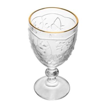 Imagem de Taça de Água New Butterfly com Fio de Ouro 320ml - Lyor
