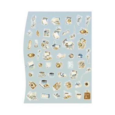 Imagem de Adesivos Com Padrão De Sobremesas, Café E Pão, 100 Folhas, Material Pa